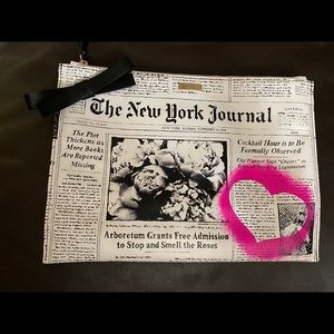 Kate Spade Newspaper print Clutch